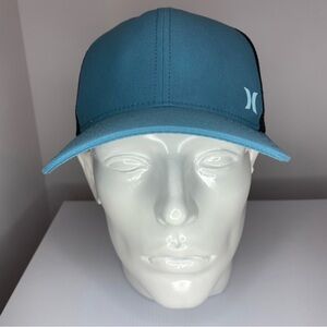 Hurley Blue Black Trucker Snapback Hat Adjustable Mesh Cap Surf Skate